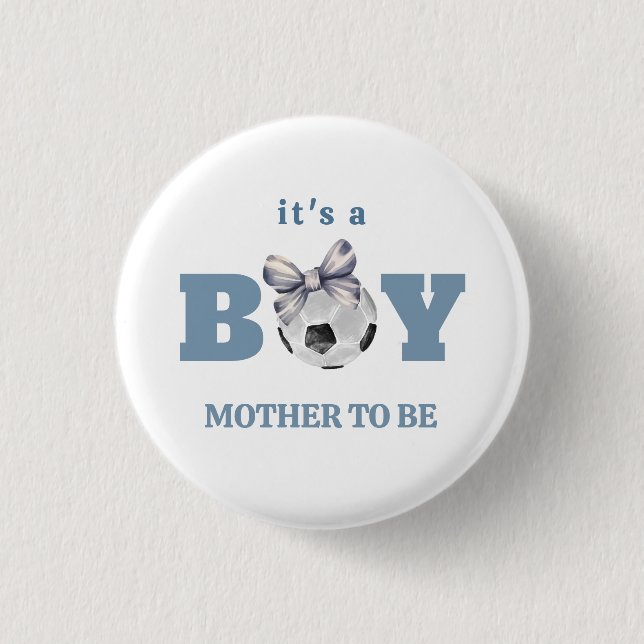 Navy Blau Fußball Sport Mutter Baby-Party  Button (Vorderseite)