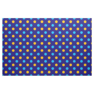 Navy Blau Gelb Cyan Punkte Design  Stoff