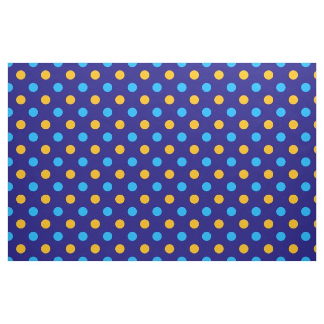 Navy Blau Gelb Cyan Punkte Design  Stoff (Fat Quarter (45,7 x 55,9 cm))