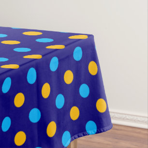 Navy Blau Gelb Cyan Punkte Design Tischdecke