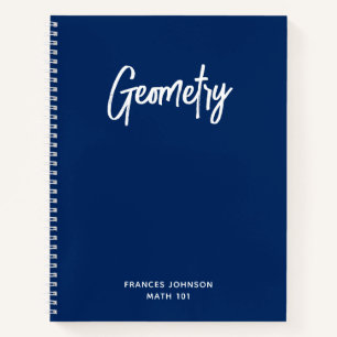 Navy Blau Geometrie College-Notizbuch mit Rasterpa Notizbuch