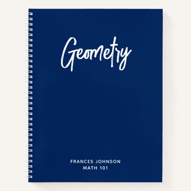 Navy Blau Geometrie College-Notizbuch mit Rasterpa Notizbuch (Vorderseite)