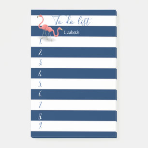 Navy Blau Gestreift, Flamingos, To-Do-Liste Post-it Klebezettel