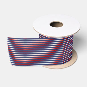 Navy Blau Gestreifte Minimalistische Vintage Elega Satinband