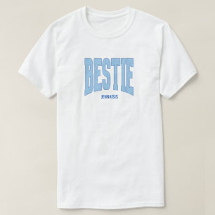 Navy + Blau Glitter BESTIE Junggesellinnenabschied T-Shirt