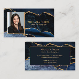 Navy Blau Gold Achat Professionelles Foto Visitenkarte