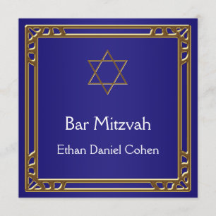 Navy Blau Gold Bar Mitzwa Einladung