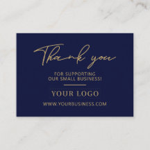 Navy Blau & Gold Geschäftslogo Verpackung Danke