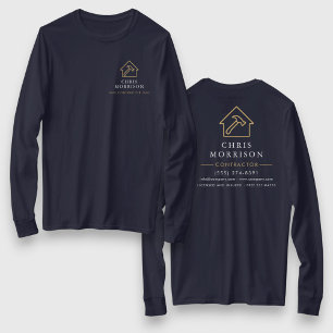 Navy Blau Gold Handwerker Heimwerkerarbeit T-Shirt