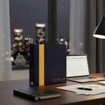 Navy Blau & Gold Individueller Ordner mit Namen & 