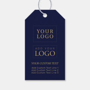 Navy Blau & Gold Marken Geschäft Logo-Paket Geschenkanhänger