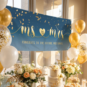 Navy Blau Gold Ms to Mrs Brautparty-Banner Banner