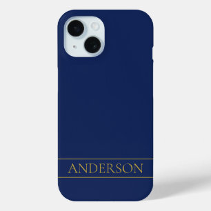 Navy Blau & Gold Name Nachname oder Unternehmen Case-Mate iPhone Hülle