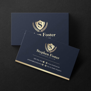 Navy Blau, Gold Rechtsanwalt Waage der Gerechtigke Visitenkarte