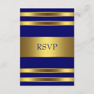 Navy Blau Gold RSVP Karte