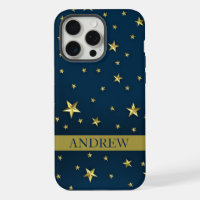 Navy Blau Gold Sterne Personalisierter Name