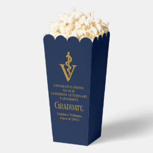 Navy Blau Gold Veterinärschule Absolvent Popcorn Geschenkschachtel