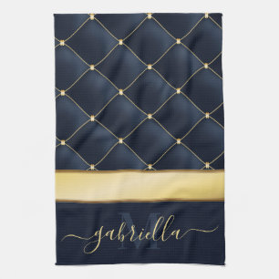 Navy Blau Golden Geschirrtuch
