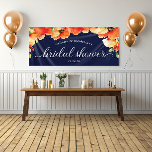 Navy Blau Golden Mohn Brautparty Willkommen Banner