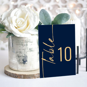 Navy Blau Goldene Hochzeit Acryl-Tischnummer Acryleinladungen