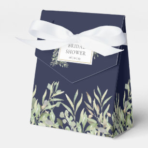 Navy Blau Grüne Blätter Brautparty Geschenkschachtel
