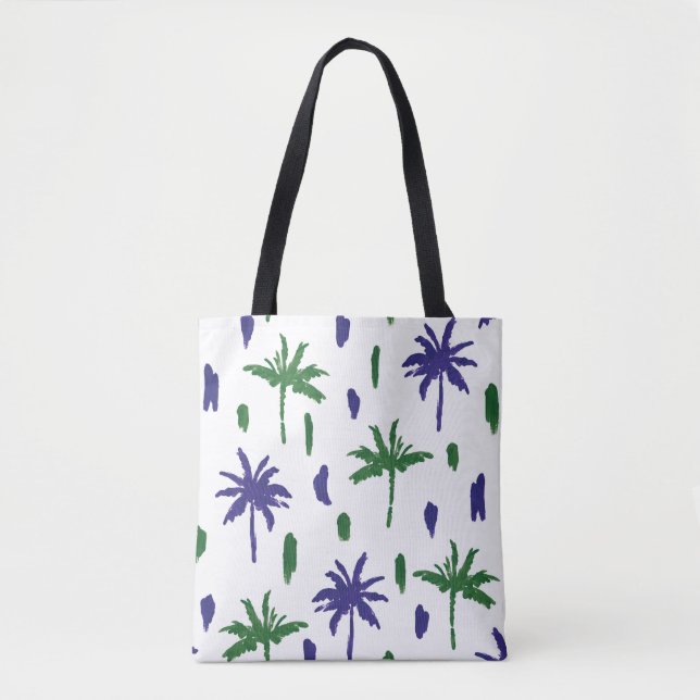 Navy Blau Grüne Palm Muster (Vorderseite)