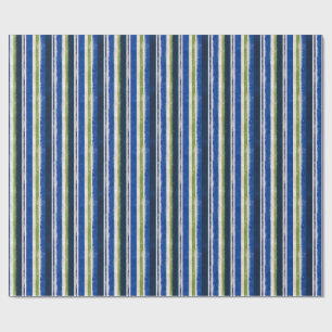 Navy Blau Grüne Preppy-Streifenbänder Geschenkpapier