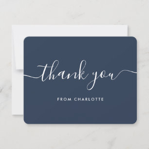 Navy Blau Hochzeit Shower Geburtstag Moderne Schri Dankeskarte