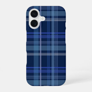 Navy Blau Kariert Tartan Süß Retro Ästhetik iPhone 16 Hülle