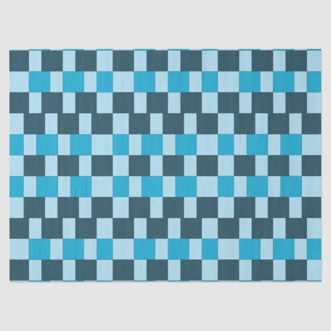 Navy Blau Karos gemustert Seidenpapier (Vorderseite)