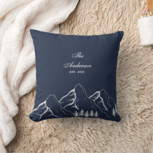 Navy Blau Kiefer Familie Kissen
