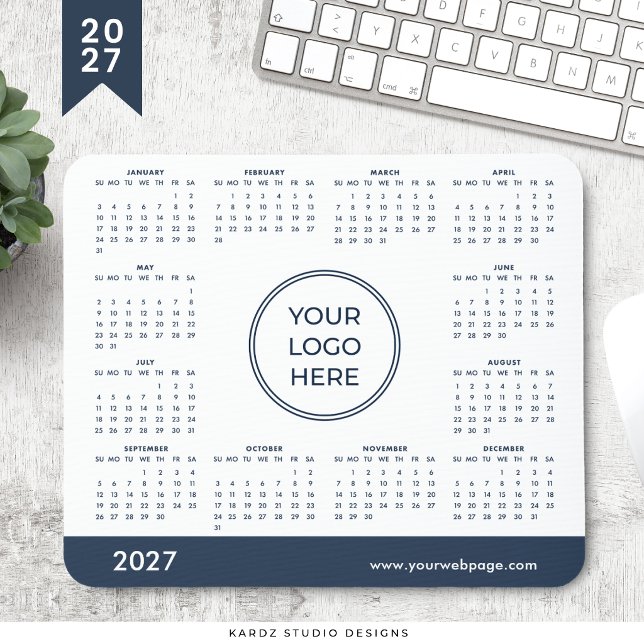 Navy Blau Logo 2027 Kalender Mauspad (Von Creator hochgeladen)