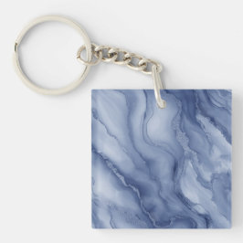Navy-Blau Mermorit-ähnliche Textur Schlüsselanhänger