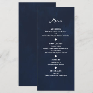 Navy-Blau-Minimalistische-Moderne-Elegante-Hochzei Menükarte