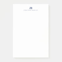 Navy Blau Minimalistisches Zweibuchstaben-Monogram