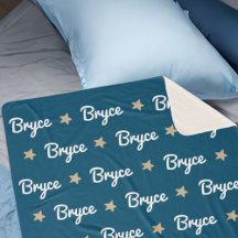 Navy Blau mit Tan Stars Wiederholungsname