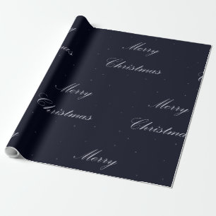 Navy Blau mit weißen frohen Weihnachten Geschenkpapier