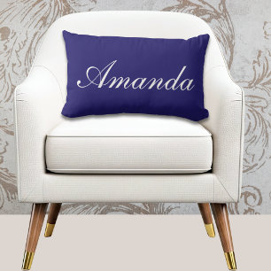 Navy Blau Name Lendenkissen