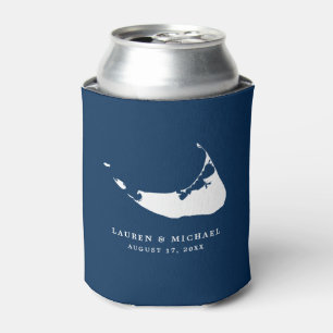 Navy Blau Nantucket Insel Karte Hochzeitsgeschenk Dosenkühler