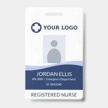 Navy Blau Nurse Krankenhaus-Logo-Foto-ID