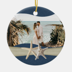 Navy Blau Ocean Seestern Foto Keramik Ornament
