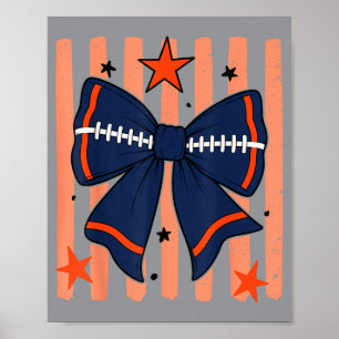 Navy Blau Orange Spieltag Teamgeist Fußball Poster