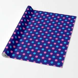 Navy Blau Pink Cyan Punkte Muster Geschenkpapier