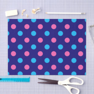 Navy Blau Pink Cyan Punkte Muster Seidenpapier