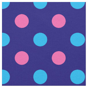 Navy Blau Pink Cyan Punkte Muster Stoff