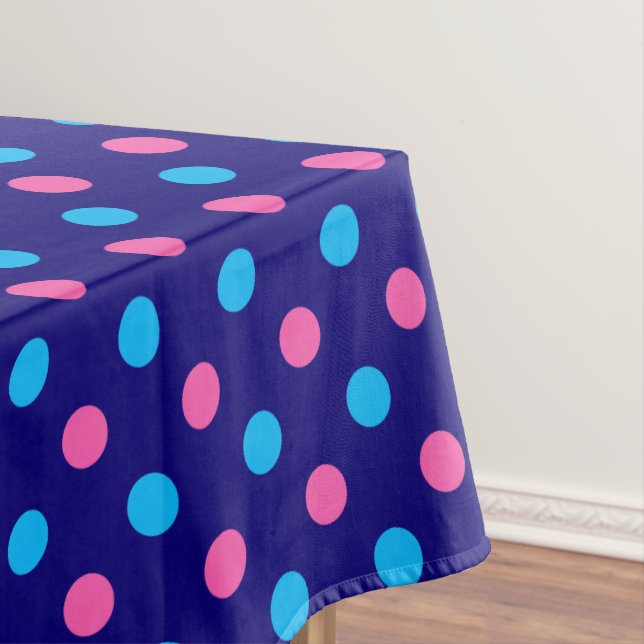 Navy Blau Pink Cyan Punkte-Muster Tischdecke (Beispiel)