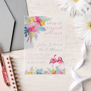 Navy Blau Pink Tropisch Wilde Regenwald Hochzeit
