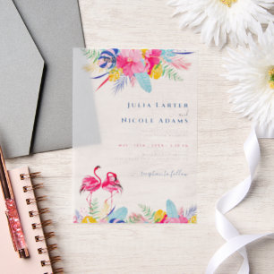 Navy-Blau Pinke Tropische Wilde Regenwald-Hochzeit