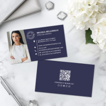Navy Blau Professionelles QR-Code-Foto-Logo