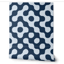 Navy Blau Retro-Geometrie